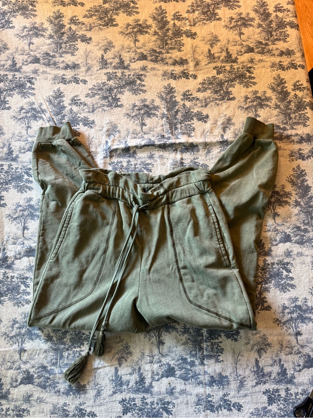 7 For All Mankind Olive Green Drawstring Jogger Pants